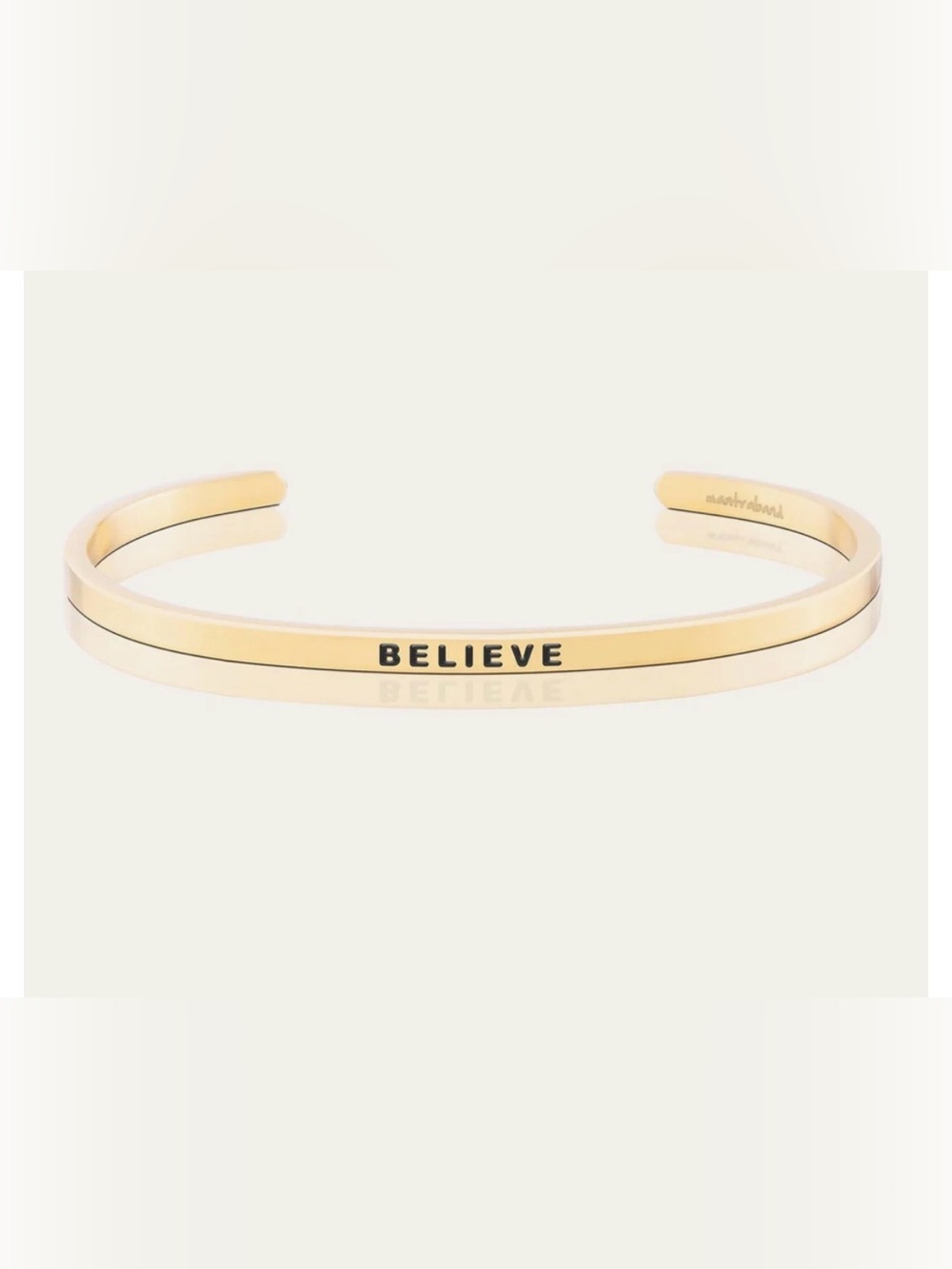 MANTRABAND BELIEVE Gold Inspirational Cuff Bracelet NWOT